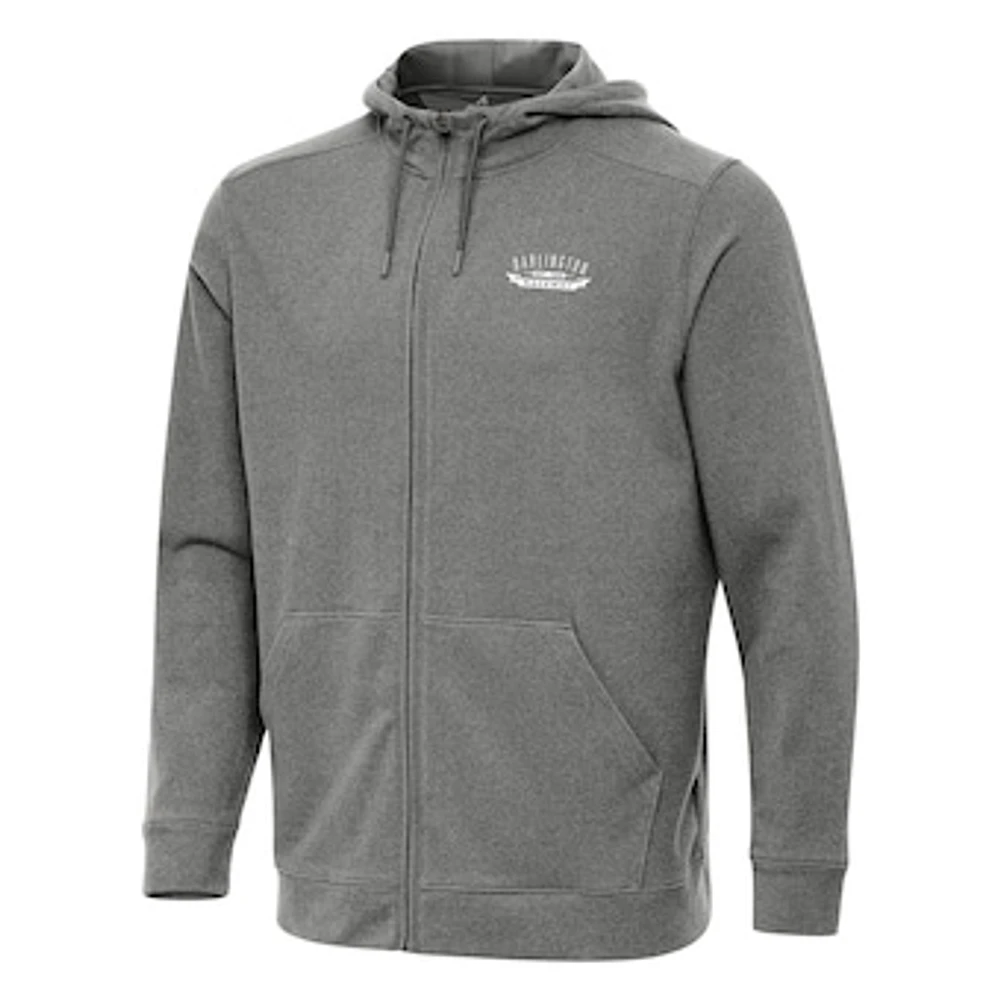 Men's Antigua Heather Darlington Raceway Effortless Full-Zip Hoodie
