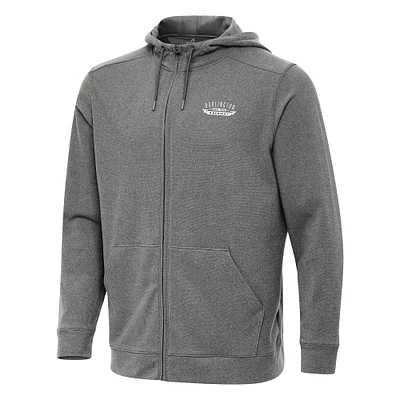 Men's Antigua Heather Darlington Raceway Effortless Full-Zip Hoodie