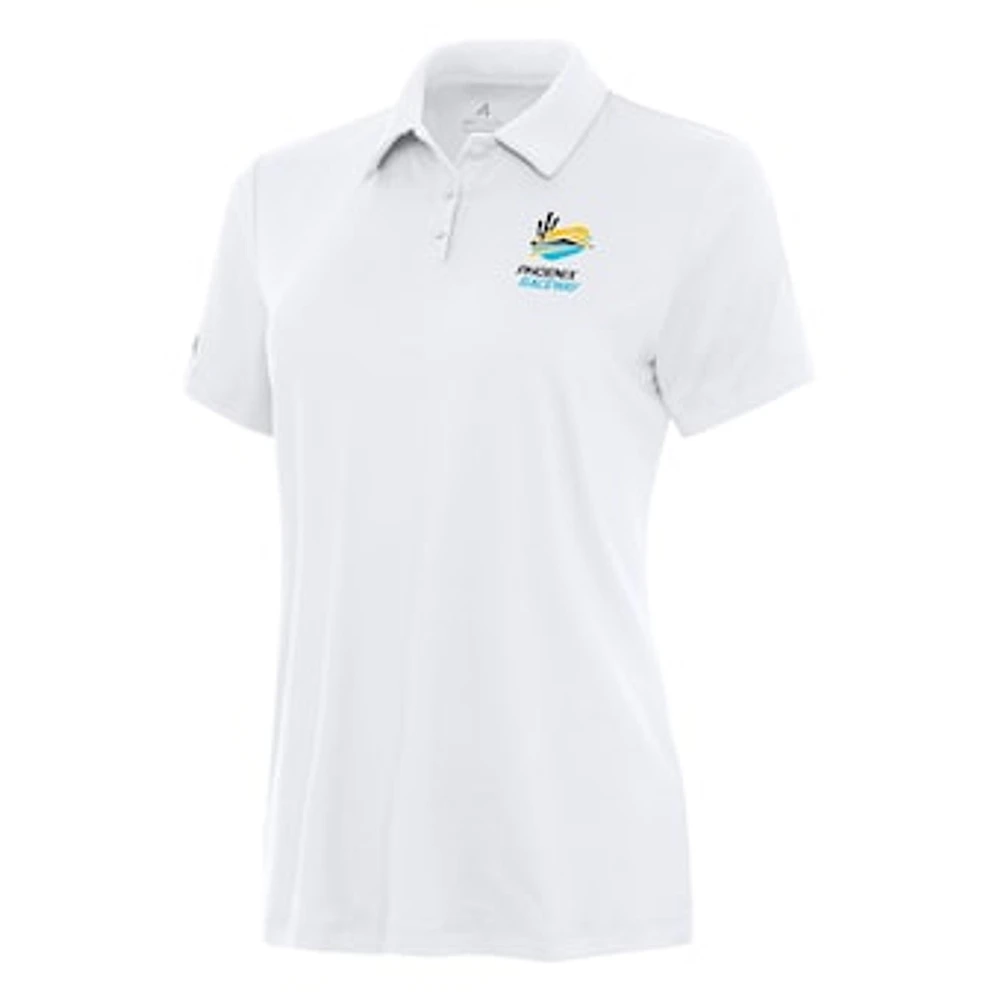 Women's Antigua White Phoenix Raceway Reprocess Polo