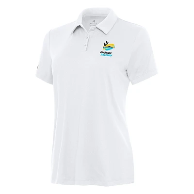 Women's Antigua White Phoenix Raceway Reprocess Polo