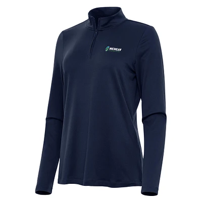 Women's Antigua Navy Michigan International Speedway Reprocess Quarter-Zip Top