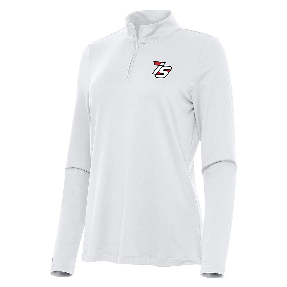 Women's Antigua White Iowa Speedway Reprocess Quarter-Zip Top