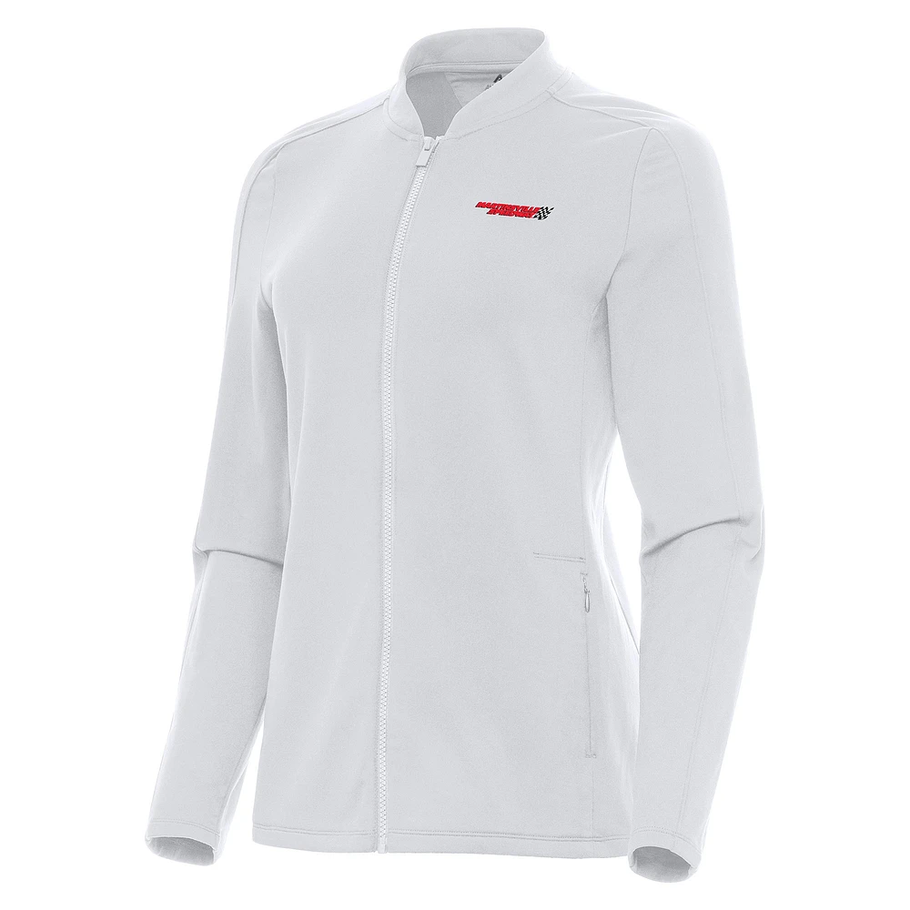 Women's Antigua White Martinsville Speedway Continual Full-Zip Jacket