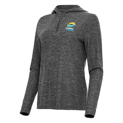 Women's Antigua Heather Phoenix Raceway Daybreak Quarter-Zip Pullover Hoodie