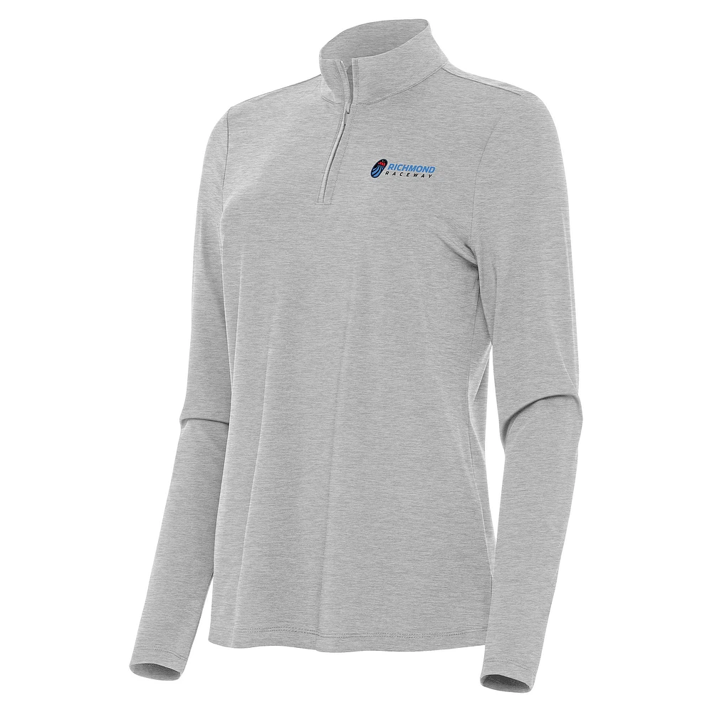 Women's Antigua Heather Richmond Raceway Bright Quarter-Zip Top