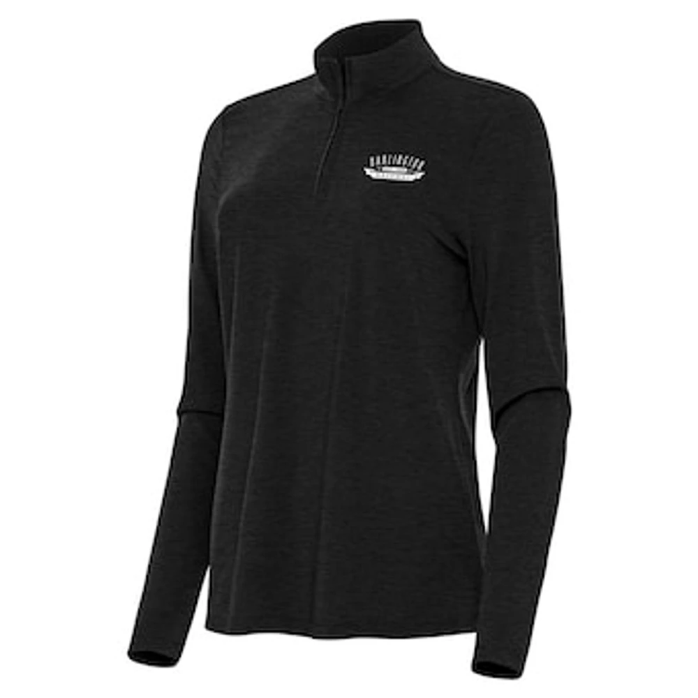 Women's Antigua Heather Darlington Raceway Bright Quarter-Zip Top