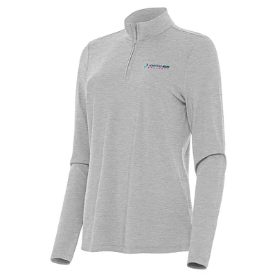 Women's Antigua Heather Homestead-Miami Speedway Bright Quarter-Zip Top