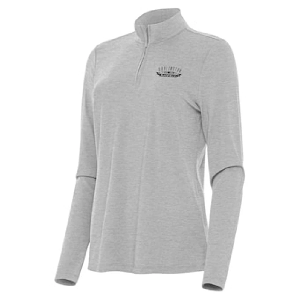 Women's Antigua Heather Darlington Raceway Bright Quarter-Zip Top