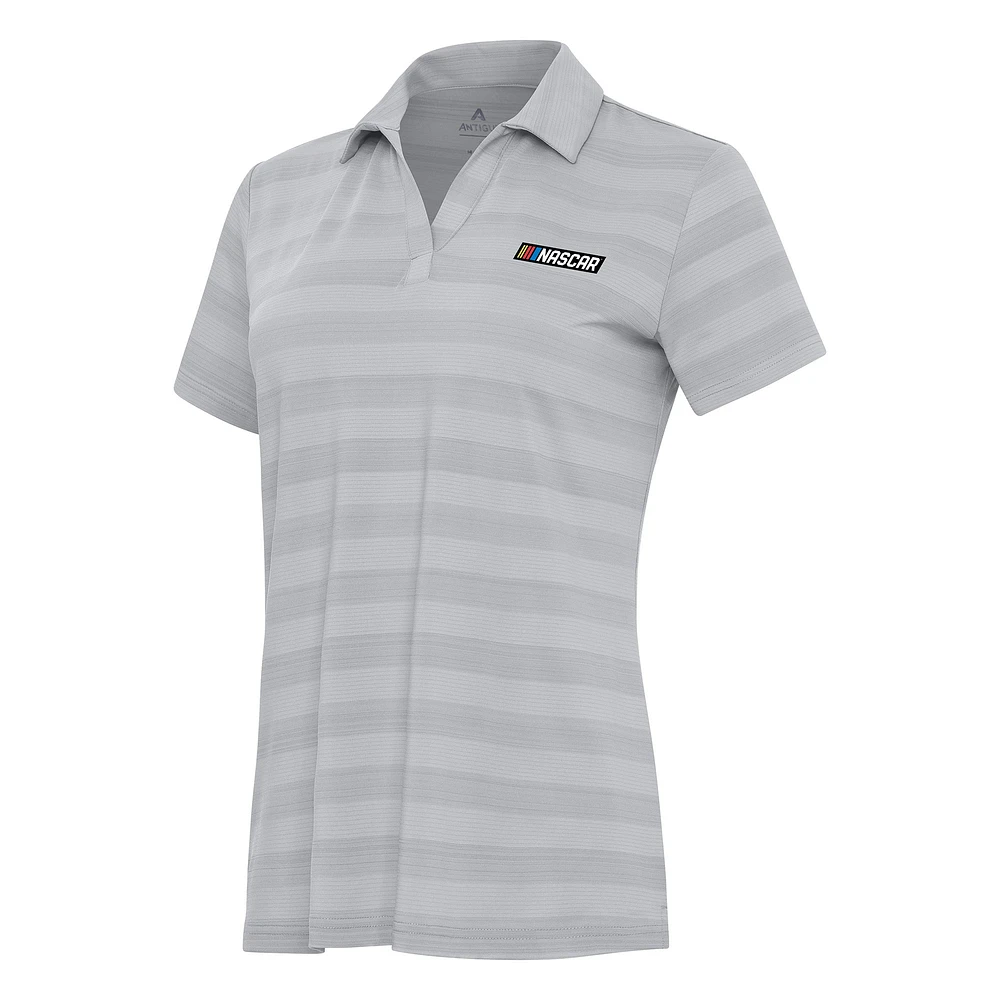 Women's Antigua Gray NASCAR Tunnel Polo