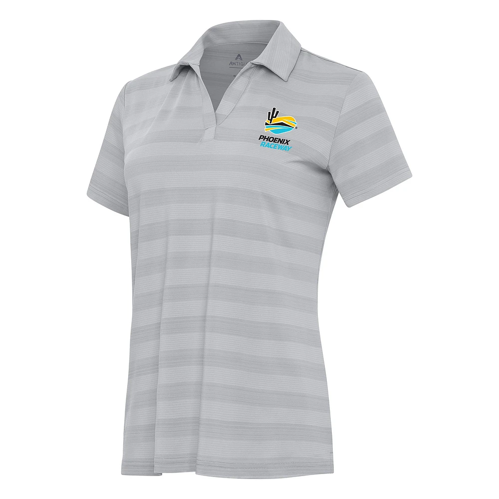 Women's Antigua Gray Phoenix Raceway Tunnel Polo