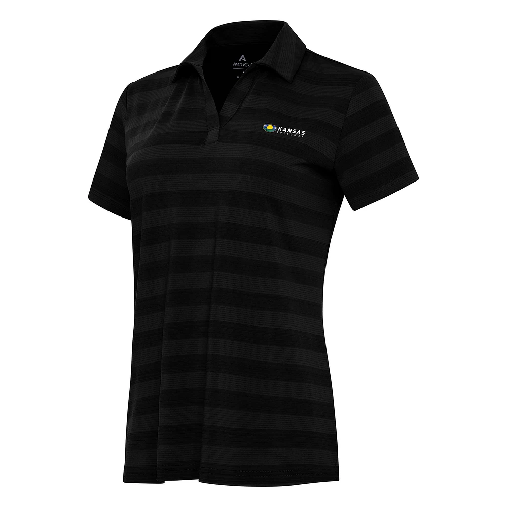 Women's Antigua Black Kansas Speedway Tunnel Polo