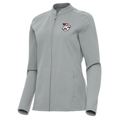 Women's Antigua Gray Iowa Speedway Regard Full-Zip Jacket