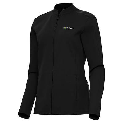 Women's Antigua Black Kansas Speedway Regard Full-Zip Jacket