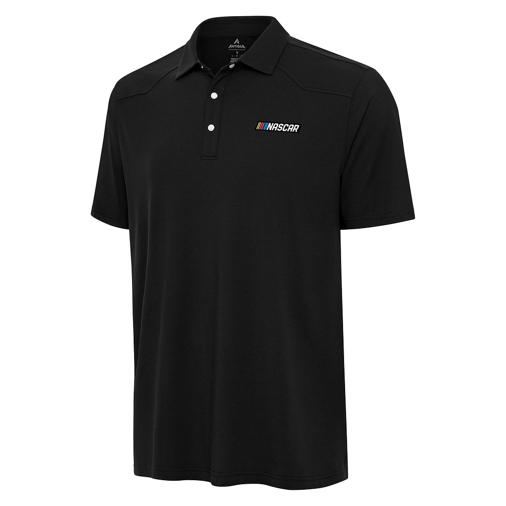 Men's Antigua Black NASCAR Western Polo