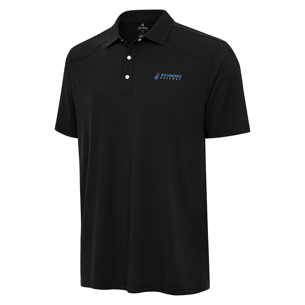 Men's Antigua Black Richmond Raceway Western Polo