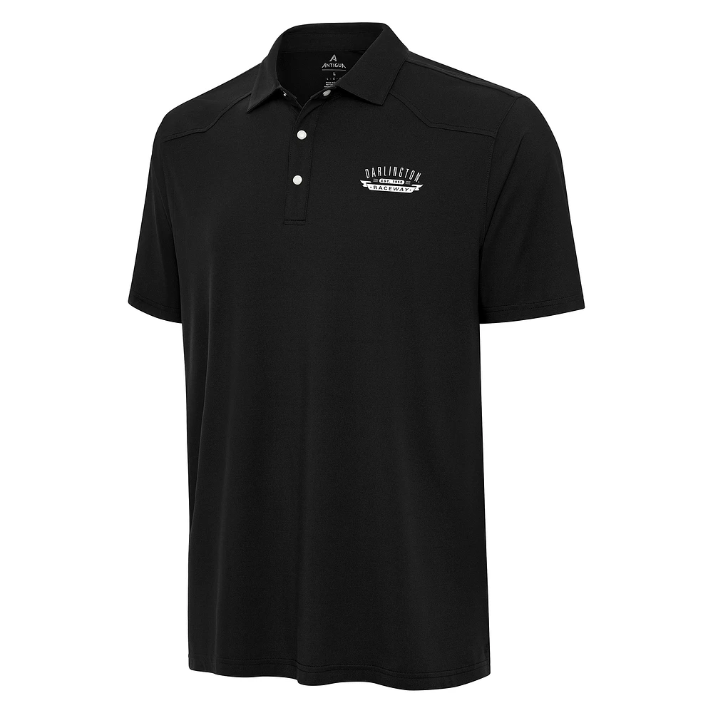 Men's Antigua Black Darlington Raceway Western Polo