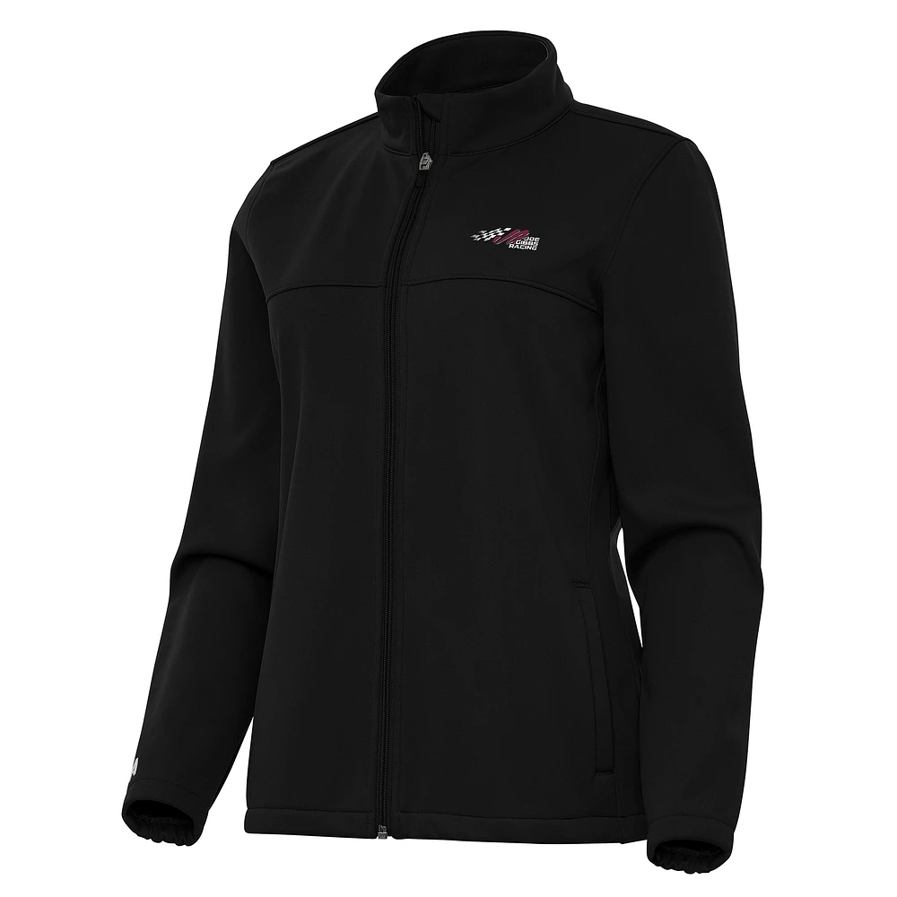 Women's Antigua Black Joe Gibbs Racing Links 2 Full-Zip Golf Jacket