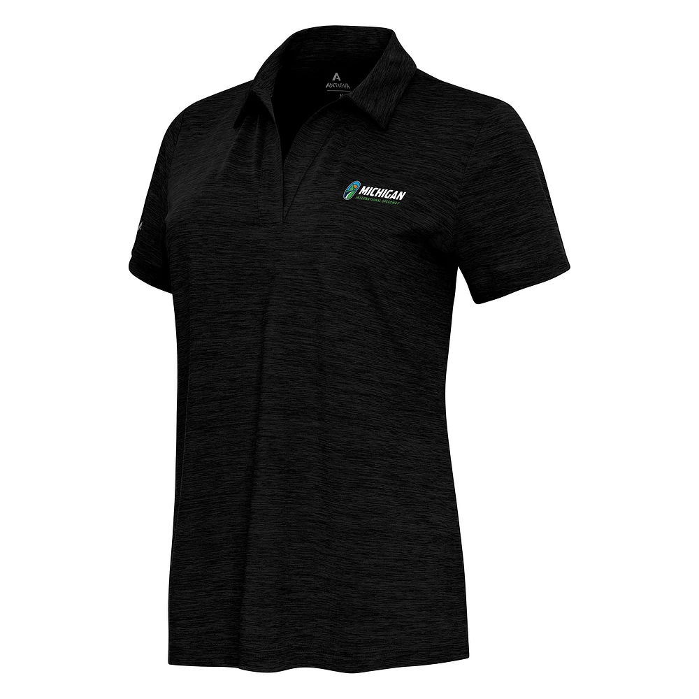 Women's Antigua Heather Michigan International Speedway Layout V-Neck Polo