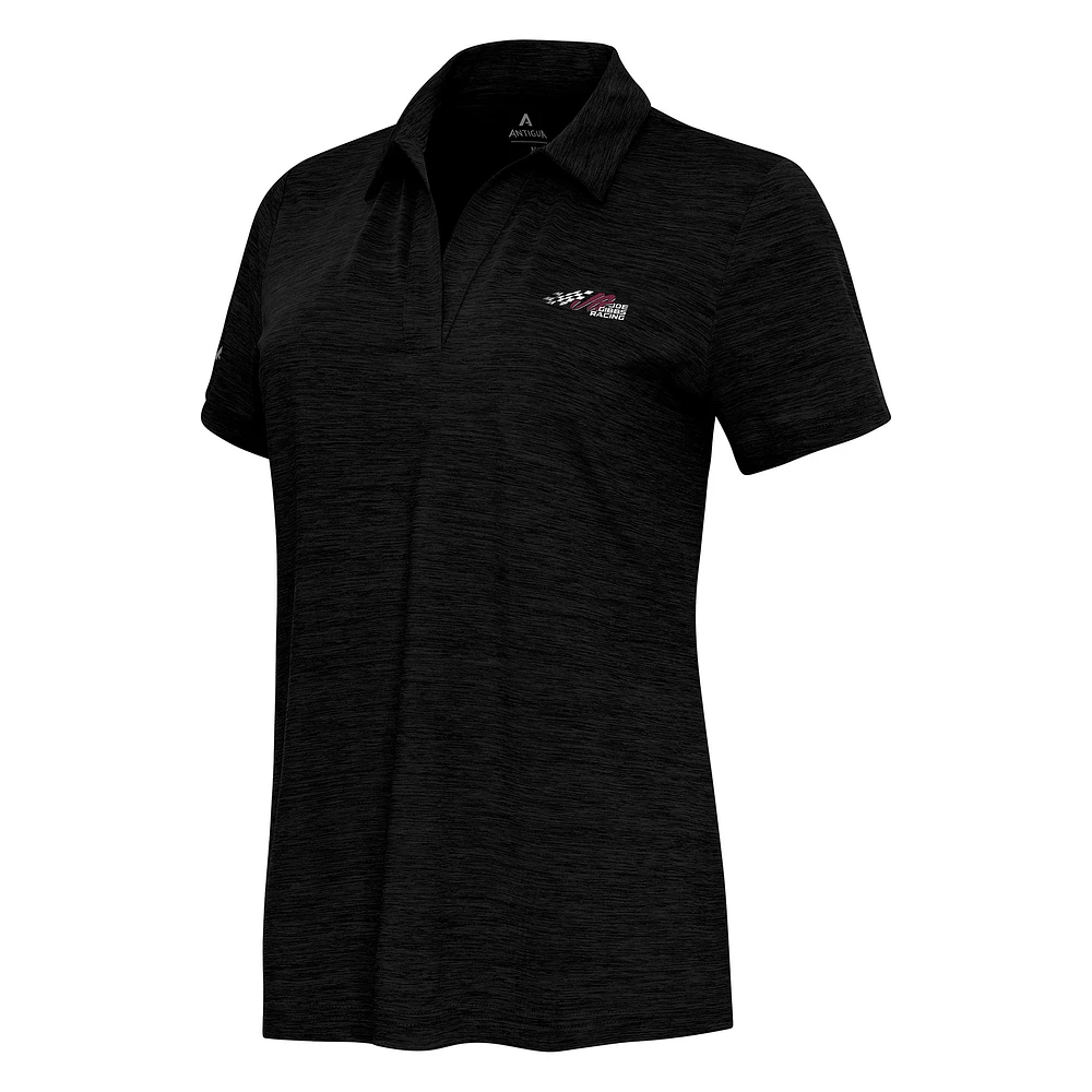 Women's Antigua Heather Joe Gibbs Racing Layout V-Neck Polo