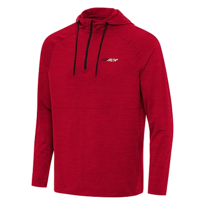 Men's Antigua Heather Richard Childress Racing Spikes Raglan Quarter-Zip Hoodie
