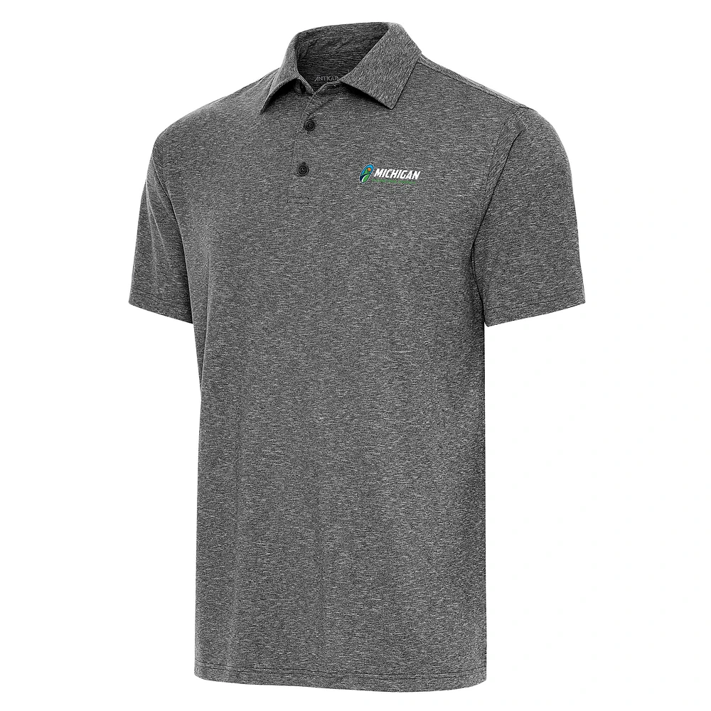 Men's Antigua Heather Michigan International Speedway Big & Tall Par 3 Polo