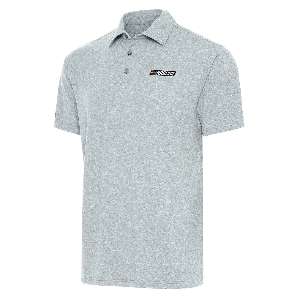 Men's Antigua Heather Gray NASCAR Big & Tall Par 3 Polo