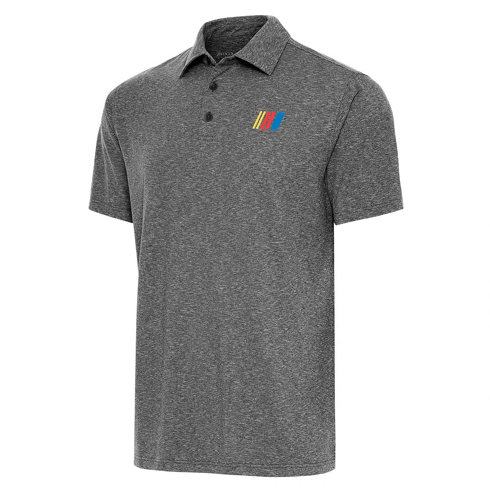 Men's Antigua Heather Black NASCAR Big & Tall Par 3 Polo