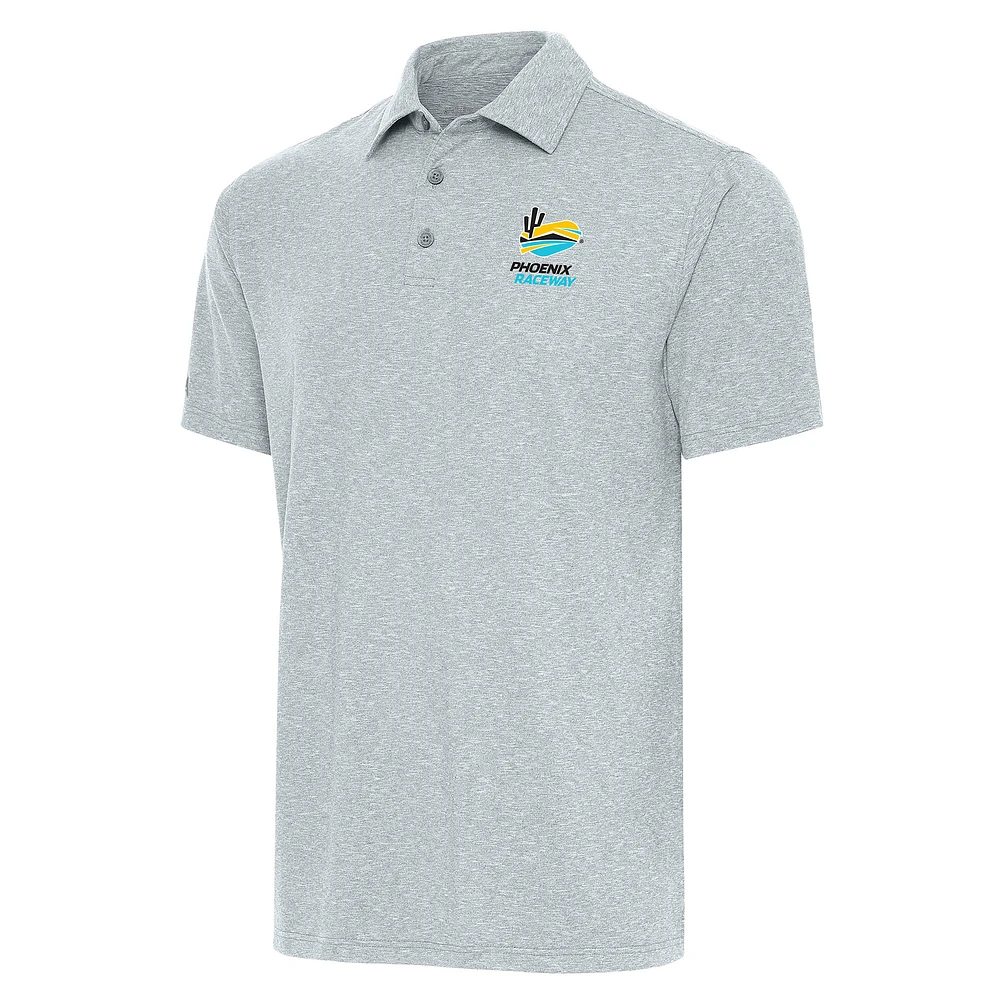 Men's Antigua Heather Gray Phoenix Raceway Big & Tall Par 3 Polo