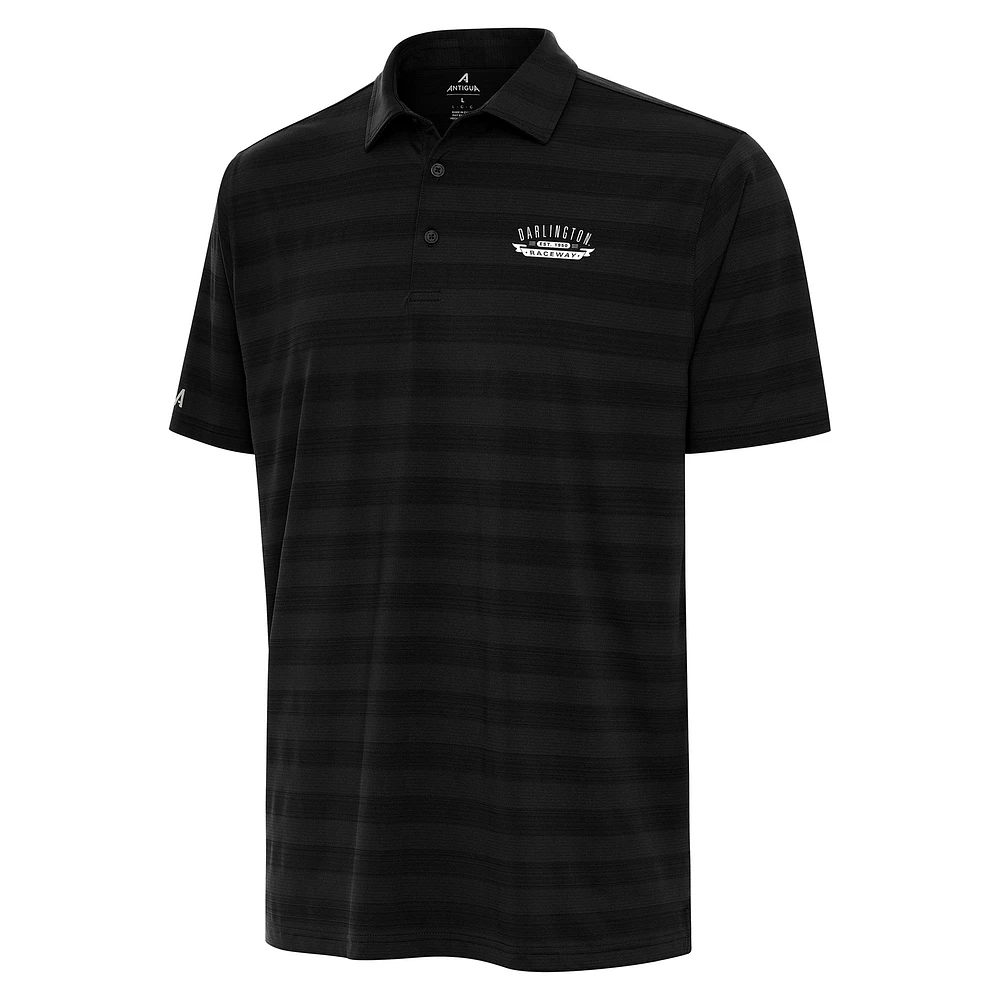 Men's Antigua Black Darlington Raceway Big & Tall Tunnel Polo