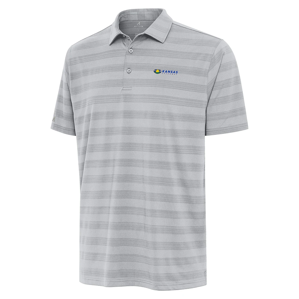 Men's Antigua Gray Kansas Speedway Big & Tall Tunnel Polo