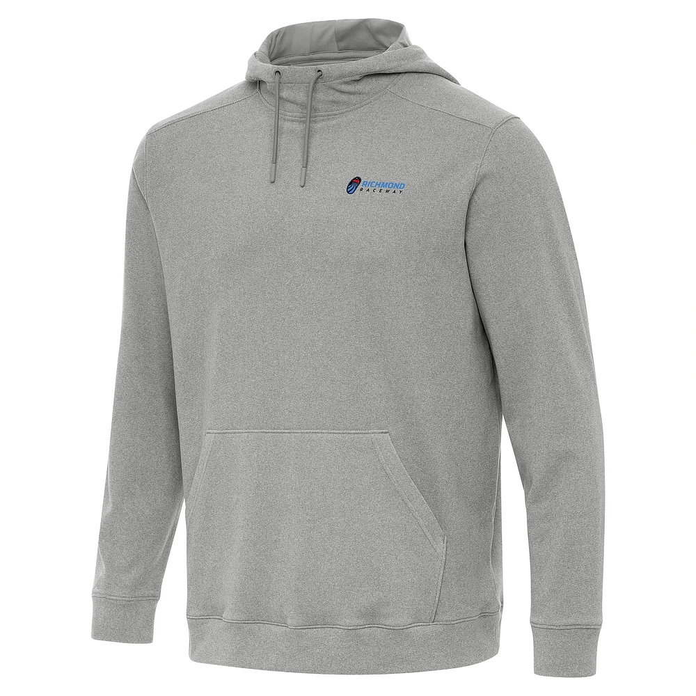Men's Antigua Heather Gray Richmond Raceway Cloud Pullover Hoodie