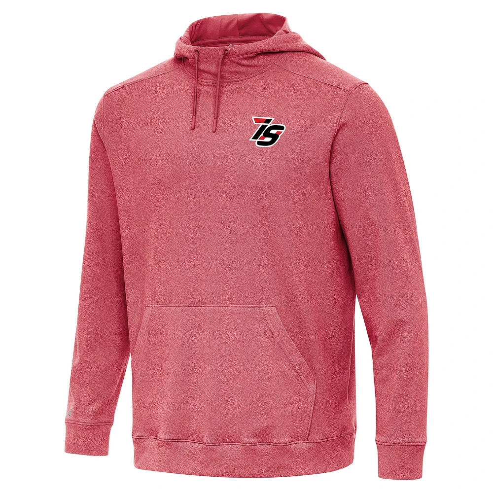 Men's Antigua Heather Red Iowa Speedway Cloud Pullover Hoodie