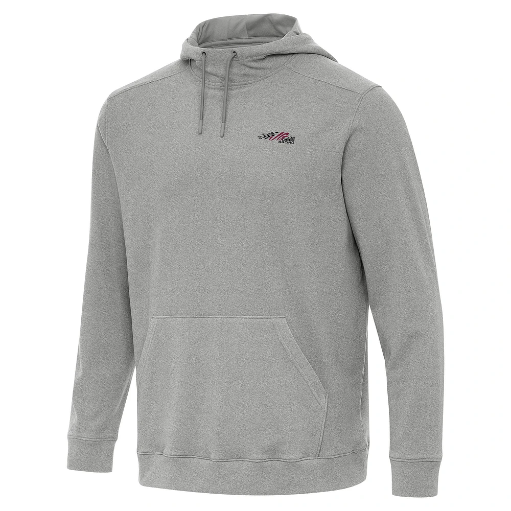 Men's Antigua Heather Gray Joe Gibbs Racing Cloud Pullover Hoodie