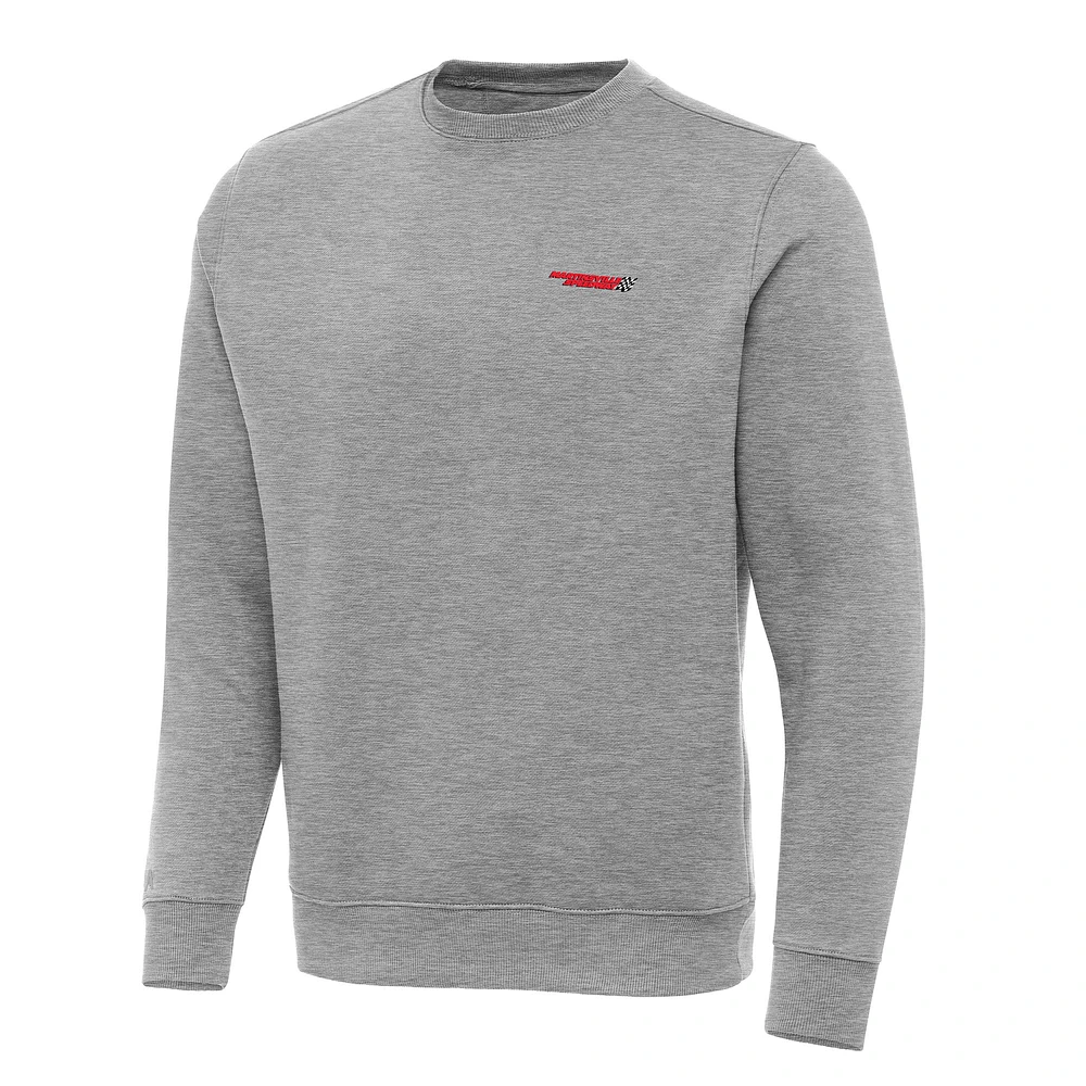 Men's Antigua Heather Gray Martinsville Speedway Victory Pullover Sweatshirt