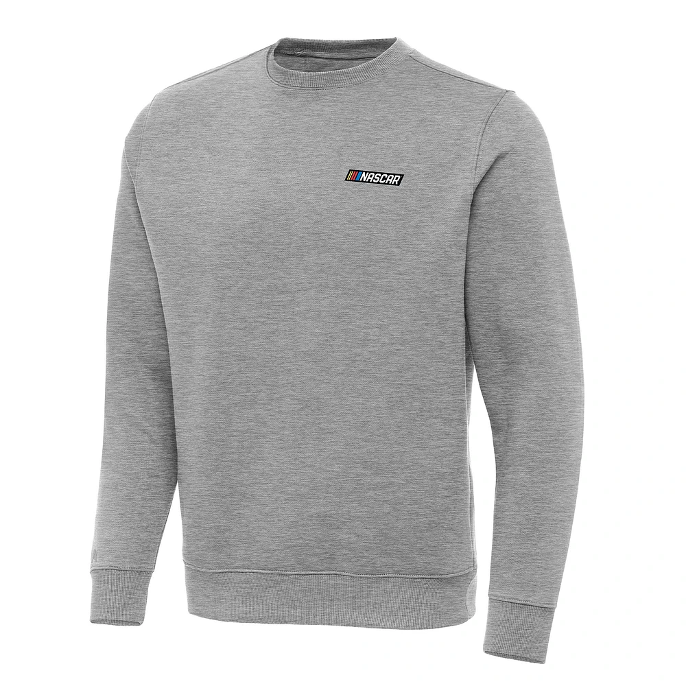Men's Antigua Heather Gray NASCAR Victory Pullover Sweatshirt