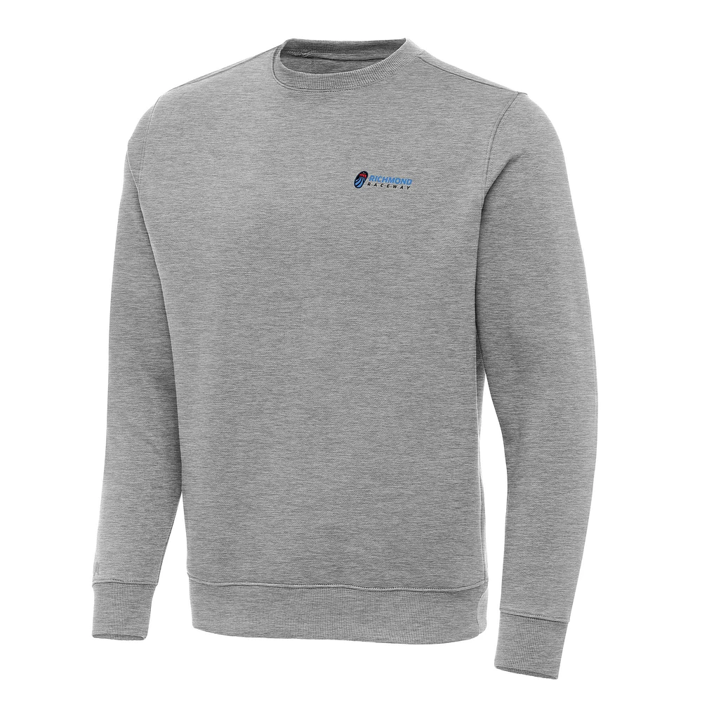 Men's Antigua Heather Gray Richmond Raceway Victory Pullover Sweatshirt