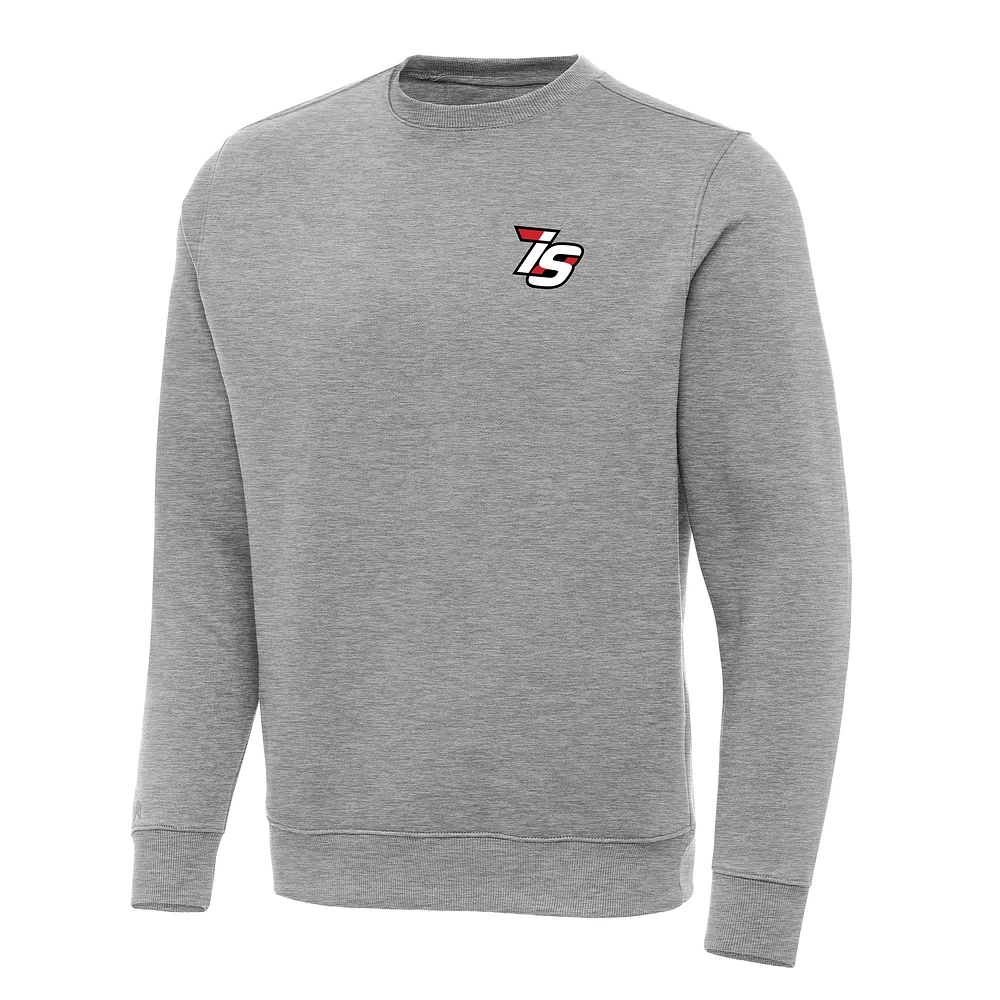 Men's Antigua Heather Gray Iowa Speedway Victory Pullover Sweatshirt
