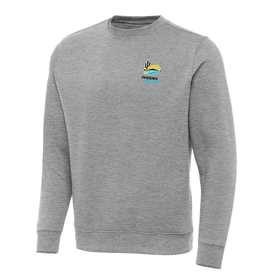 Men's Antigua Heather Gray Phoenix Raceway Big & Tall Victory Pullover Sweatshirt