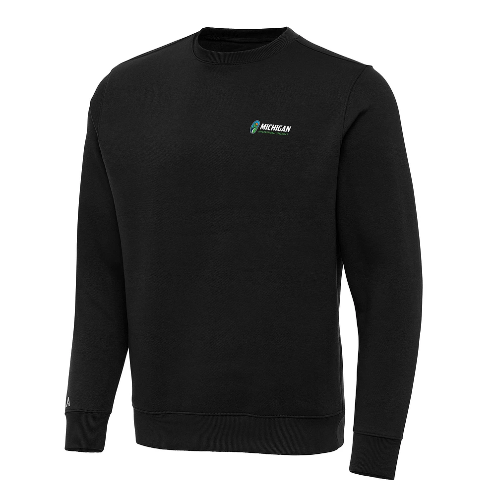 Men's Antigua Black Michigan International Speedway Big & Tall Victory Pullover Sweatshirt