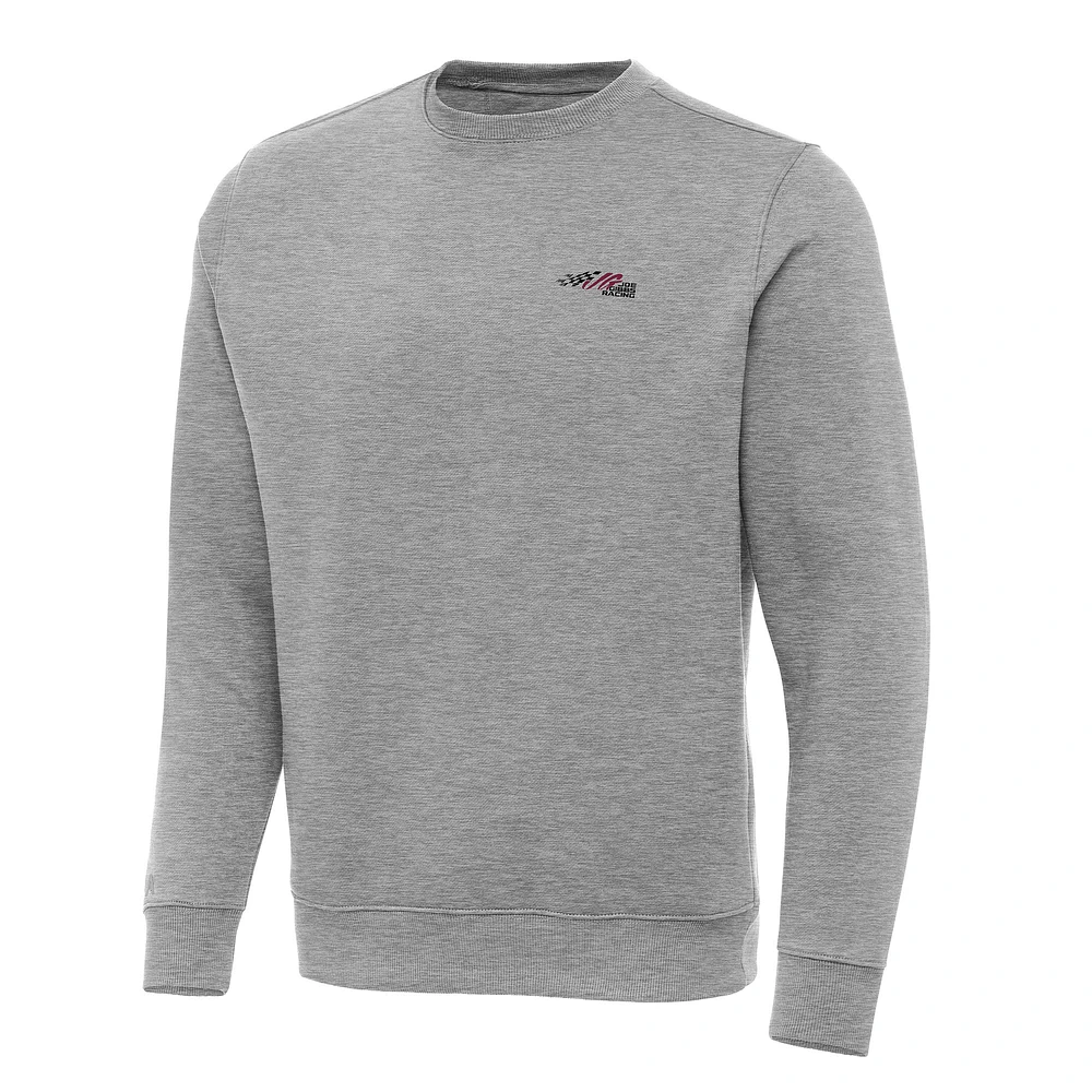Men's Antigua Heather Gray Joe Gibbs Racing Big & Tall Victory Pullover Sweatshirt