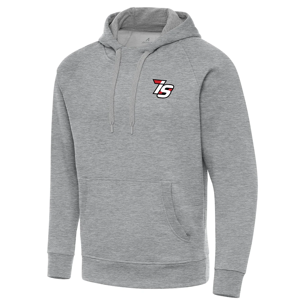 Men's Antigua Heather Gray Iowa Speedway Big & Tall Victory Raglan Pullover Hoodie