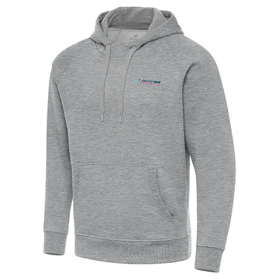 Men's Antigua Heather Gray Homestead-Miami Speedway Big & Tall Victory Raglan Pullover Hoodie