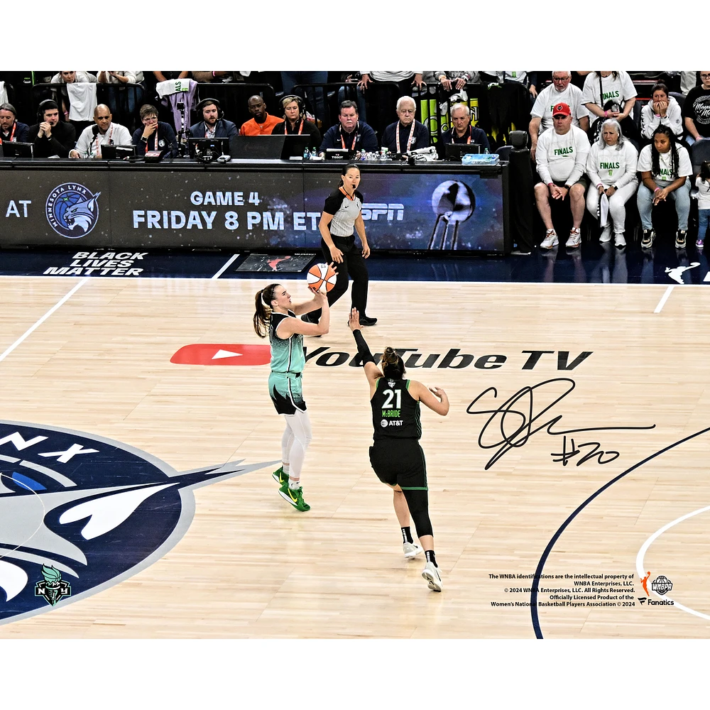 Sabrina Ionescu New York Liberty Autographed 8" x 10" 2024 WNBA Finals Game 3 Game Winning Three-Pointer Photograph