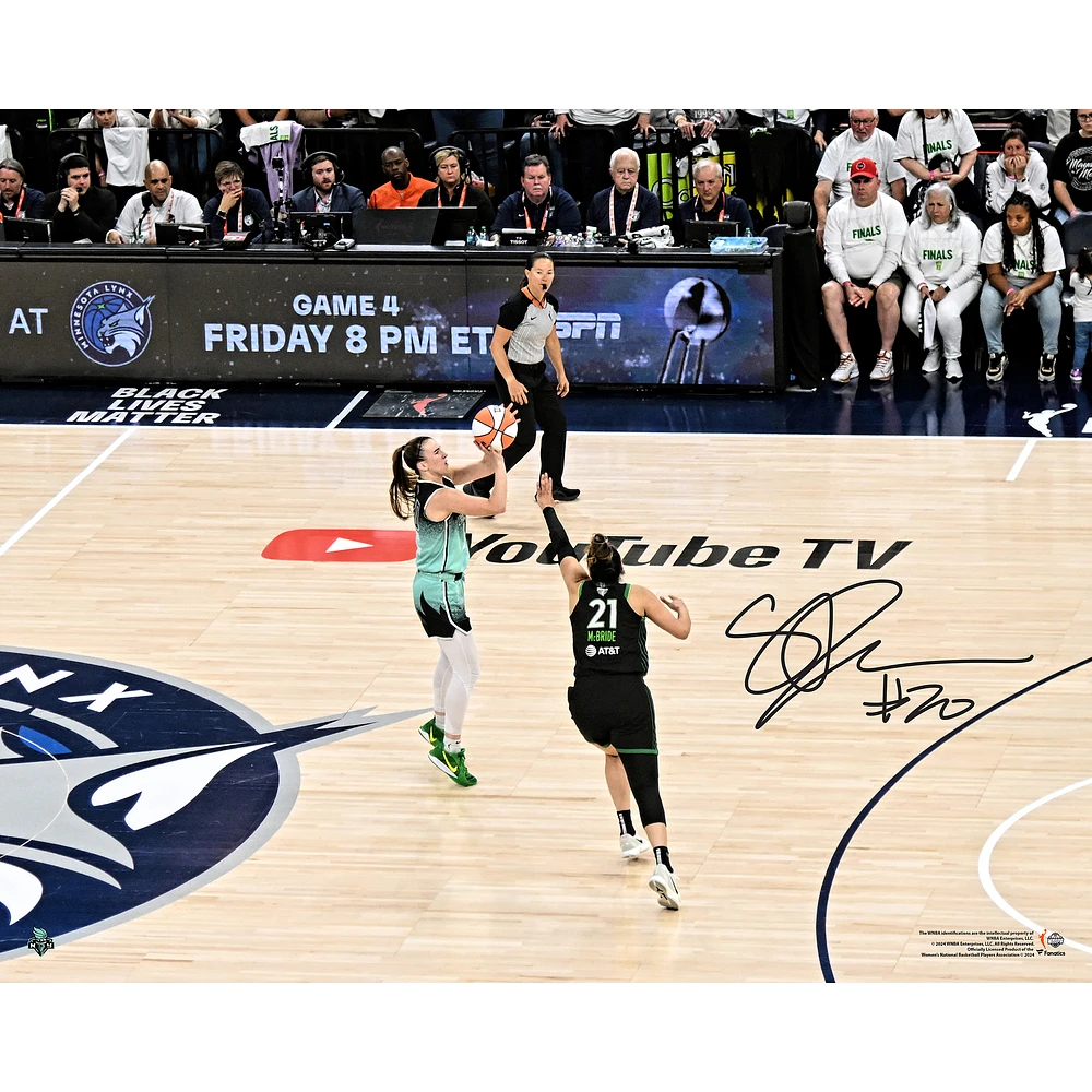 Sabrina Ionescu New York Liberty Autographed 16" x 20" 2024 WNBA Finals Game 3 Game Winning Three-Pointer Photograph