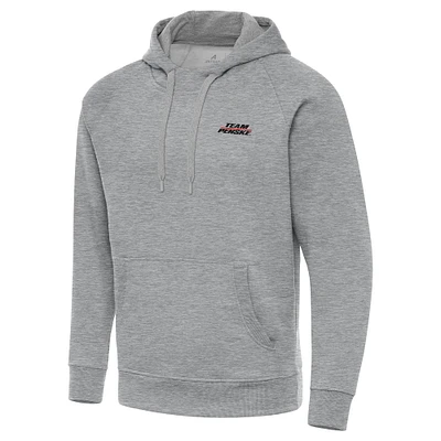 Men's Antigua Heather Gray Team Penske Victory Pullover Hoodie