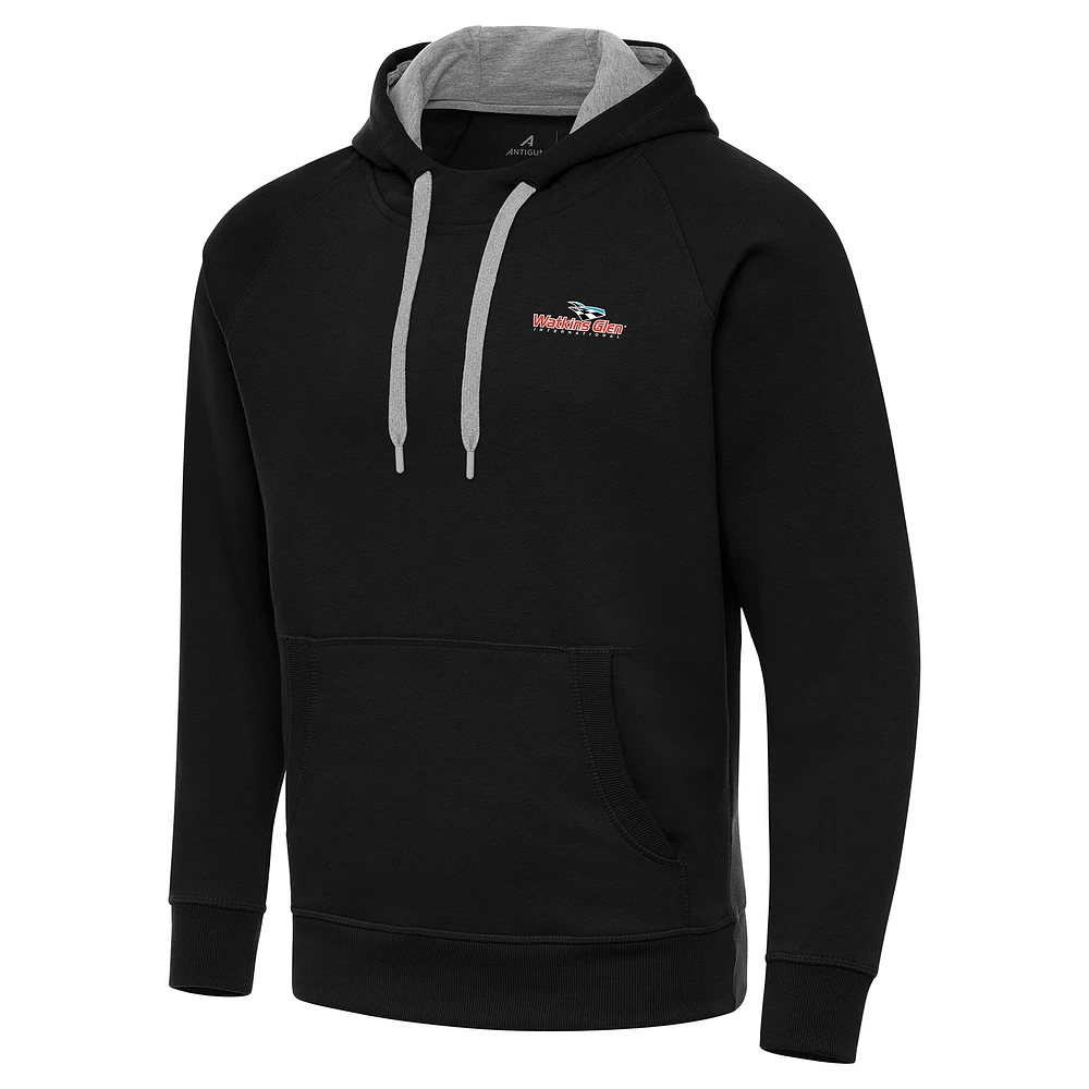 Men's Antigua Black Watkins Glen International Victory Pullover Hoodie