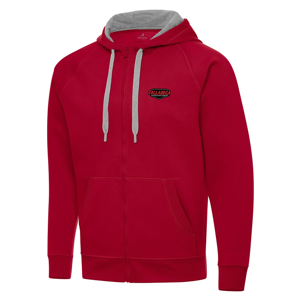 Men's Antigua Red Talladega Superspeedway Full-Zip Hoodie