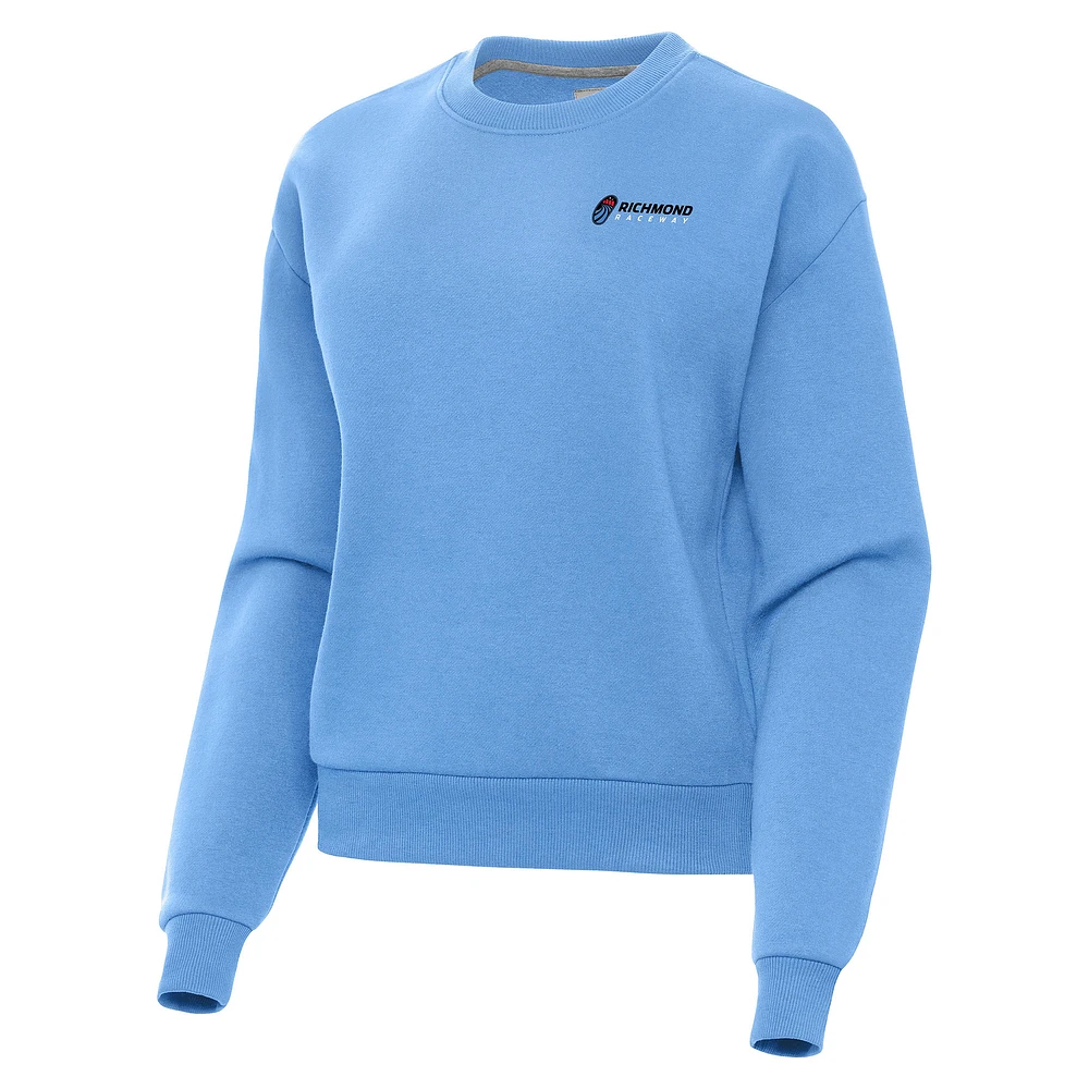 Women's Antigua Powder Blue Richmond Raceway Victory Pullover Sweatshirt