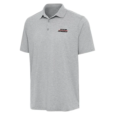 Men's Antigua Heather Gray Team Penske Par 3 Polo