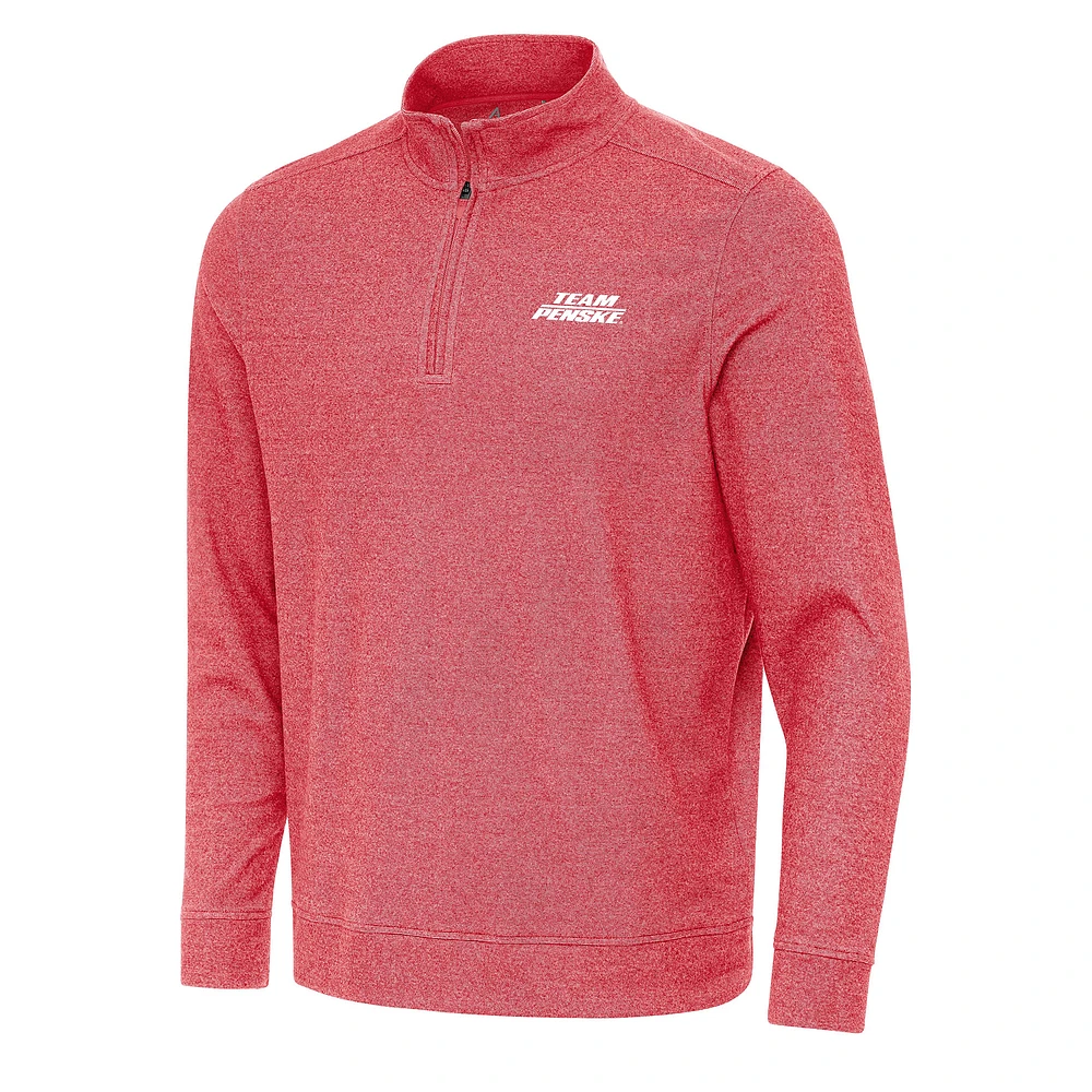 Men's Antigua Heather Team Penske Subtle 1/4 Zip Pullover Direct to Film
